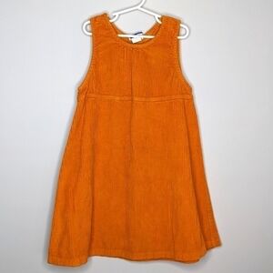 Vintage Flap Happy Wee Winter Woolies Corduroy Orange Jumper Dress 7